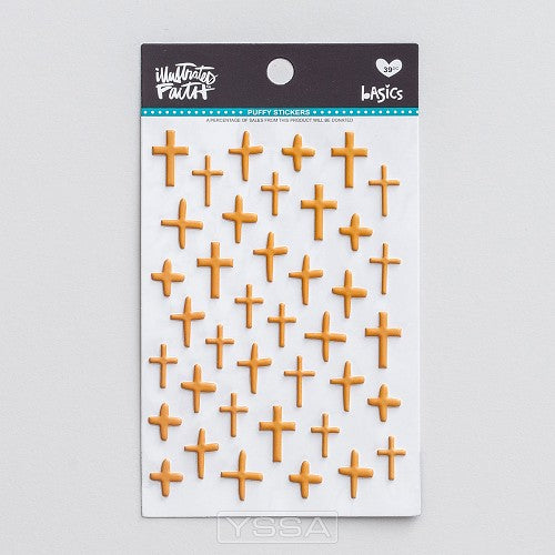 Peach crosses - Puffy stickers