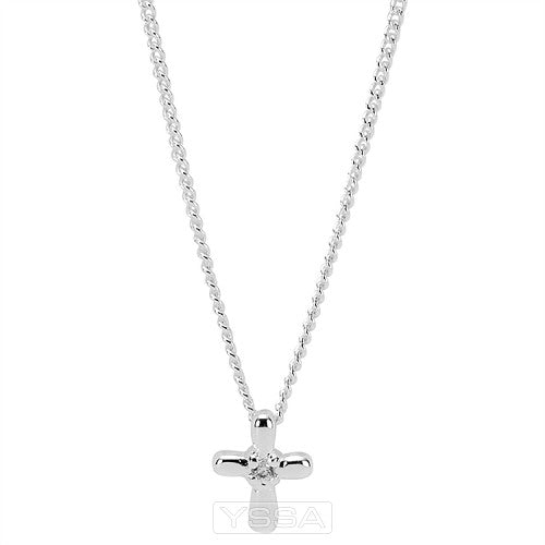 Mini petal cubic zirconia cross