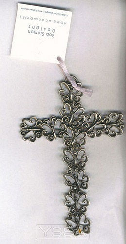 Butterfly Wall Cross (Pewter)